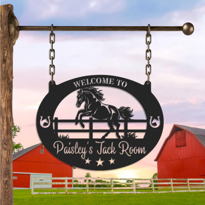 Custom Horse Ranch Sign, Farm Metal sign, Barn Decor, Horse Wall Decor, Farmhouse Decor, Equestrian Gift, Farm Door Sign, Farmer Gift