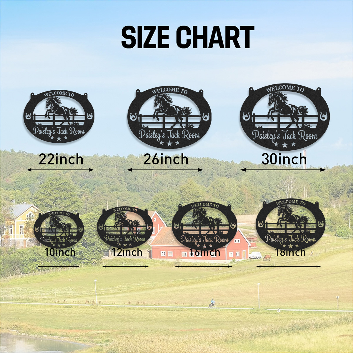 Custom Horse Ranch Sign, Farm Metal sign, Barn Decor, Horse Wall Decor, Farmhouse Decor, Equestrian Gift, Farm Door Sign, Farmer Gift