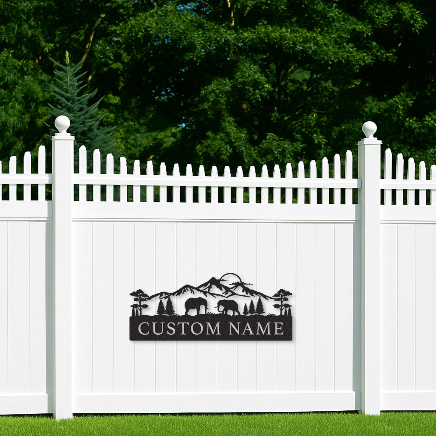 Personalized Elephant Metal Sign Custom Name Safari Decor for Rustic Cabin or Yard