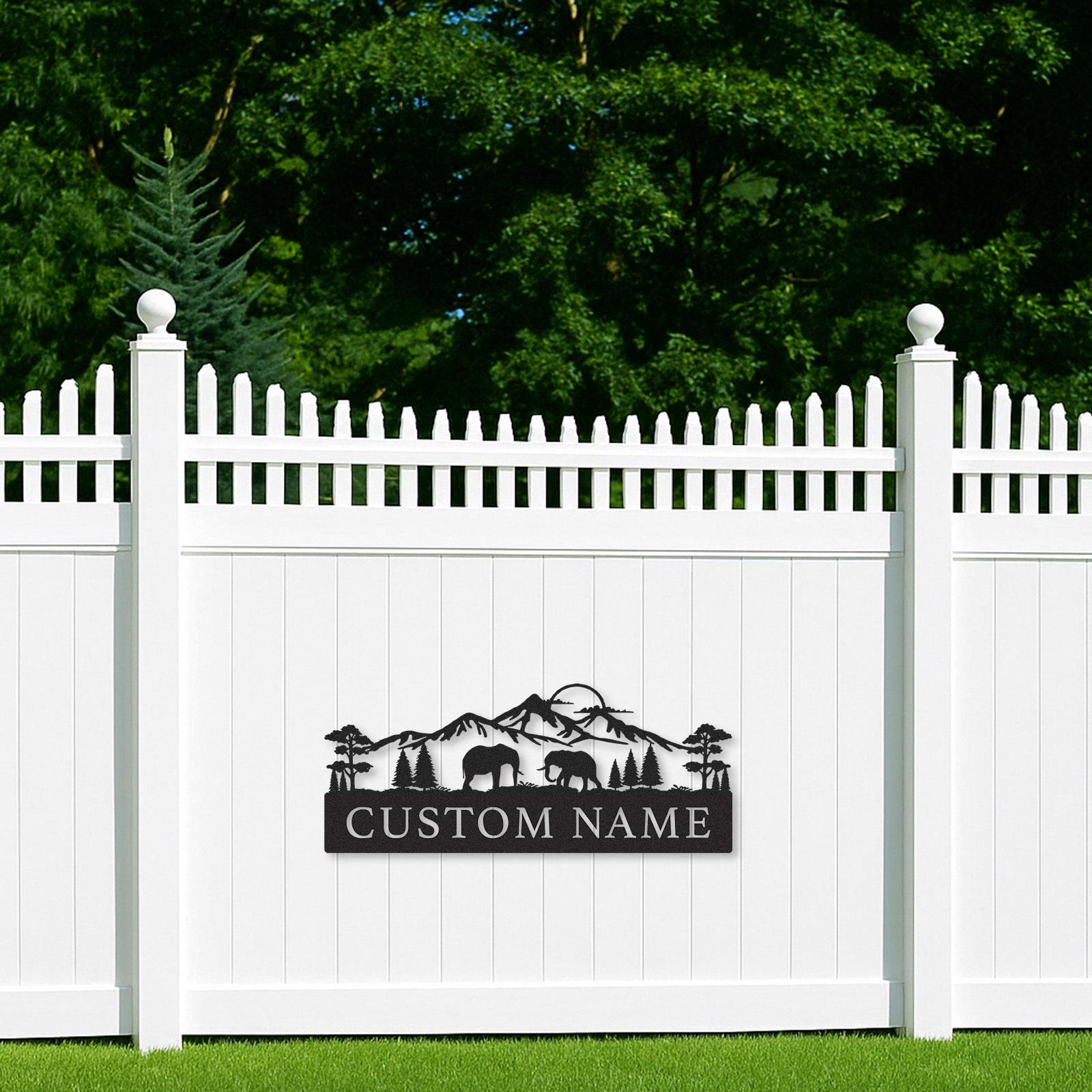 Personalized Elephant Metal Sign Custom Name Safari Decor for Rustic Cabin or Yard