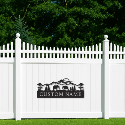 Personalized Elephant Metal Sign Custom Name Safari Decor for Rustic Cabin or Yard