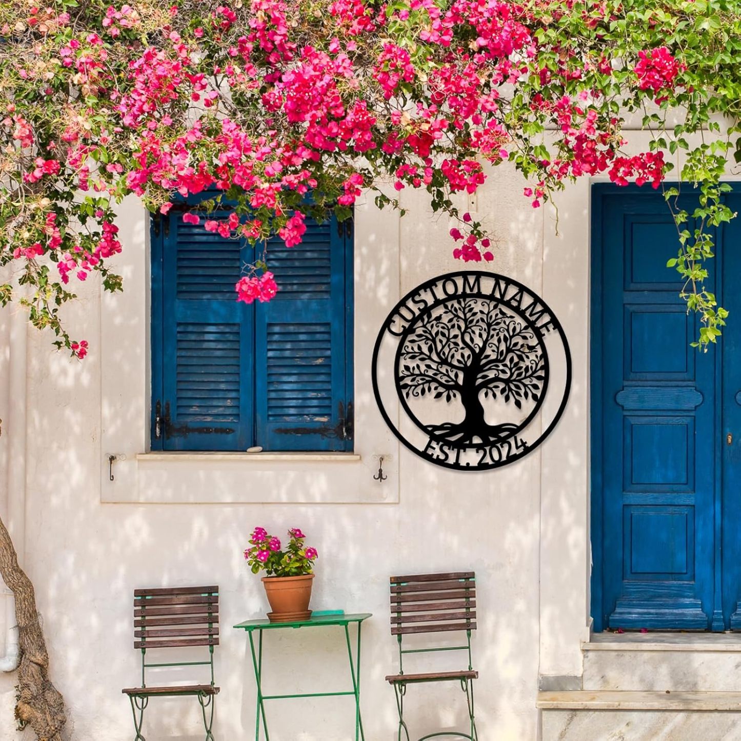 Personalized Metal Sign, Custom Oak Tree Yard Sign, Outdoor Metal Wall Art-MetalsignX