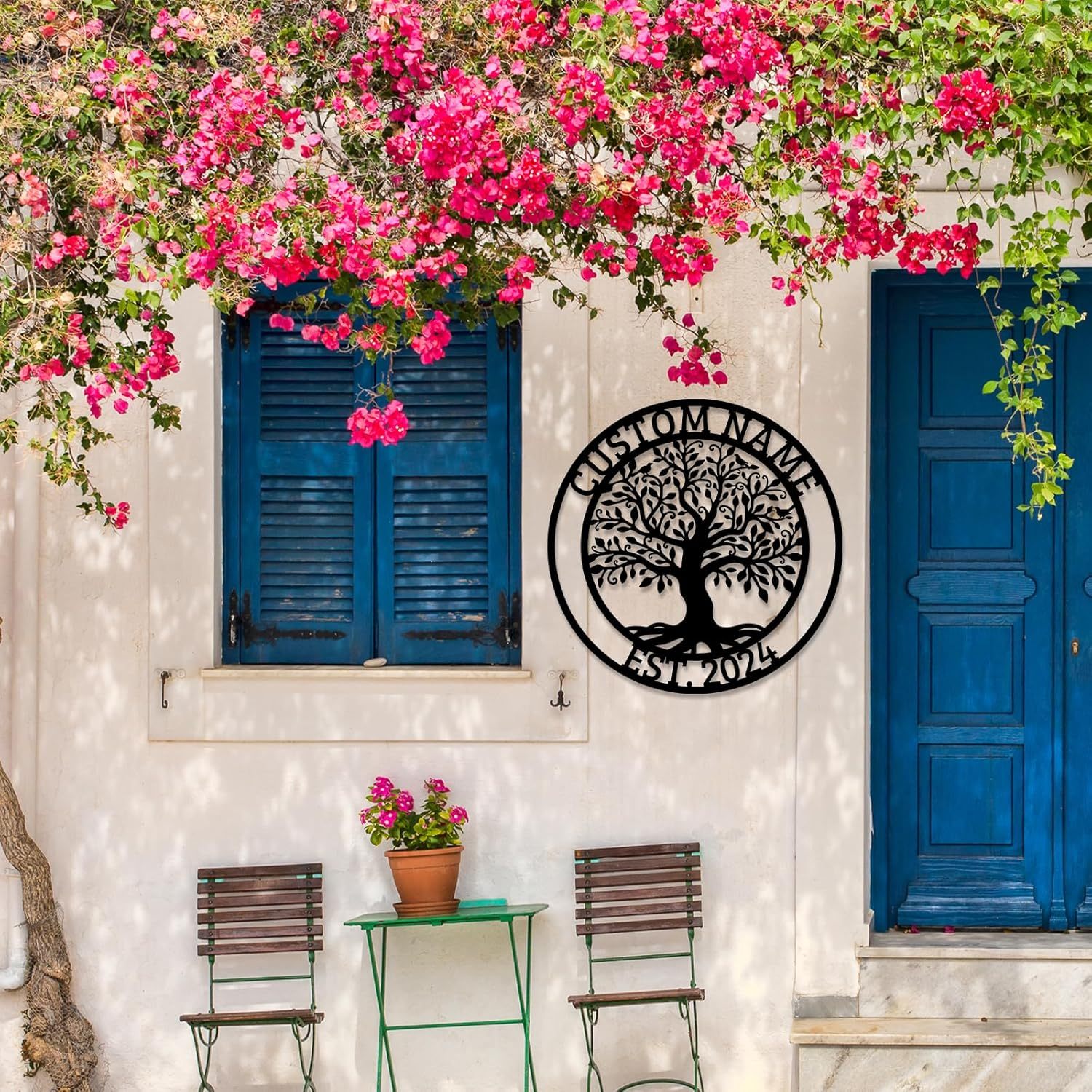 Personalized Metal Sign, Custom Oak Tree Yard Sign, Outdoor Metal Wall Art-MetalsignX