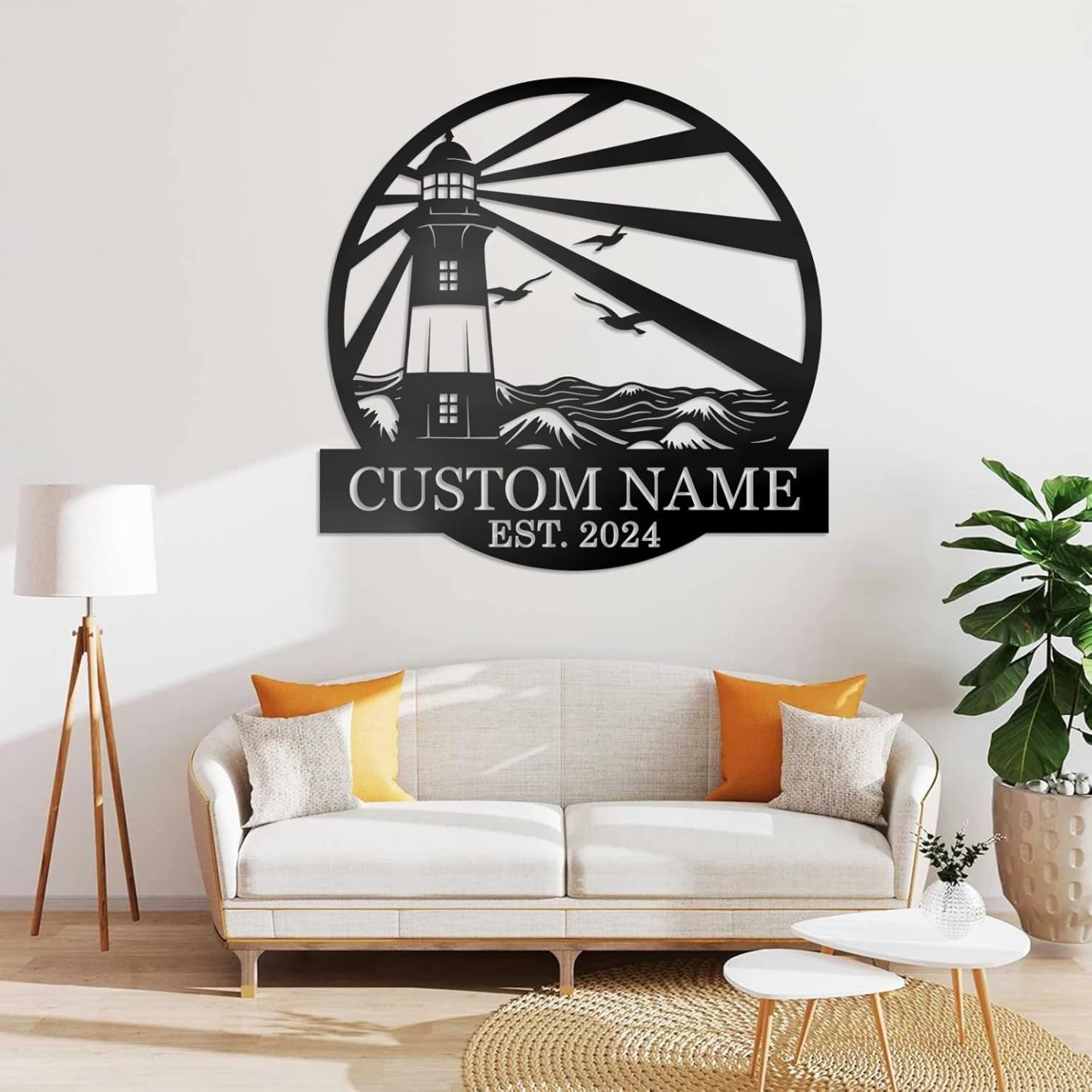 Personalized Lighthouse Metal Sign – Custom Nautical Outdoor Wall Decor for Beach House & Cabin-MetalsignX