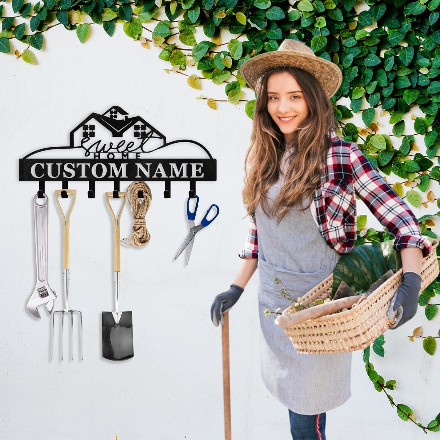 Custom Name Metal Key Holder Wall Mount, Organizer Rack for Home Entryway-MetalsignX