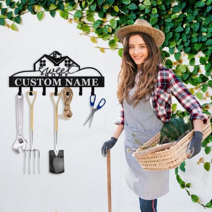 Custom Name Metal Key Holder Wall Mount, Organizer Rack for Home Entryway-MetalsignX