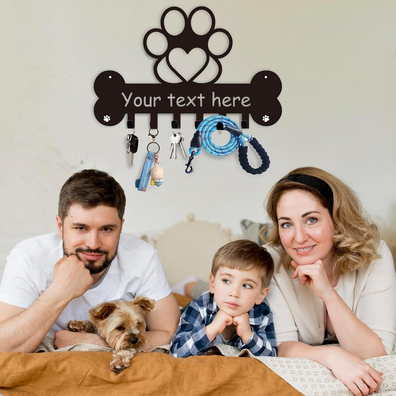 Personalized Dog Leash Holder for Wall, Dog Decor Gifts for Dog Lovers-MetalsignX