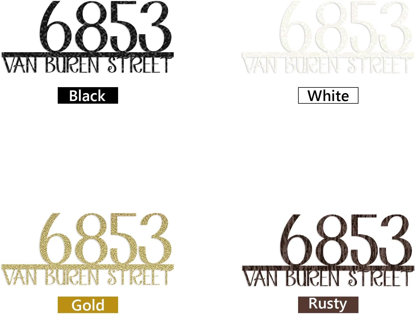 Personalized Metal House Number Sign for Outside Modern, Metal Address Signs for Houses-MetalsignX