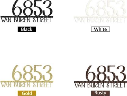 Personalized Metal House Number Sign for Outside Modern, Metal Address Signs for Houses-MetalsignX