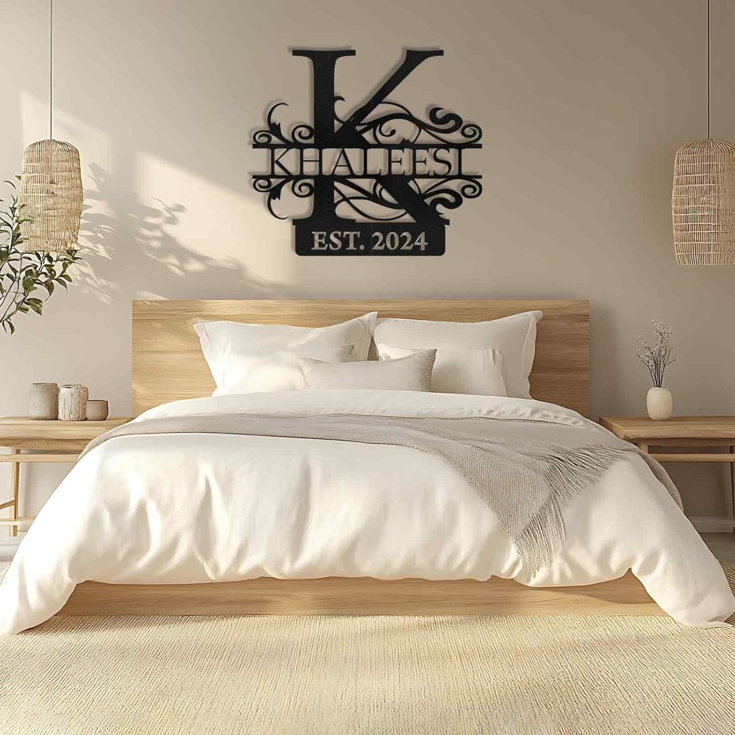 Custom Family Name Metal Sign, Split Letter Monogram Wall Decor, Perfect for Wedding Gifts-MetalsignX