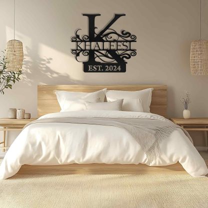 Custom Family Name Metal Sign, Split Letter Monogram Wall Decor, Perfect for Wedding Gifts-MetalsignX