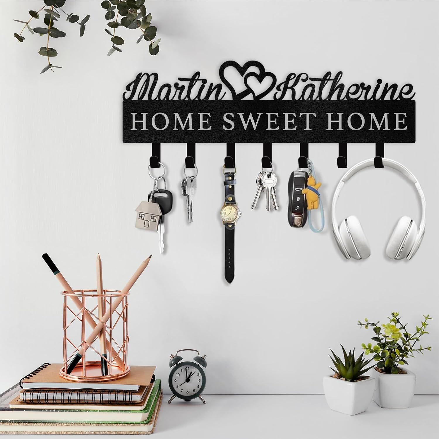 Personalized Key Holder on Wall, Custom Key Hanger Wall Mount with Name-MetalsignX