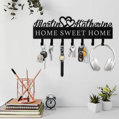 Personalized Key Holder on Wall, Custom Key Hanger Wall Mount with Name-MetalsignX