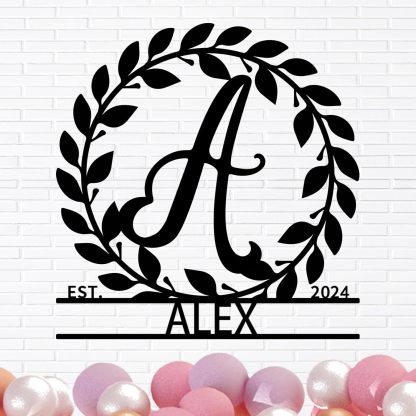 Custom Name Metal Signs, Wedding Anniversary Gift, Split Letter Monogram-MetalsignX