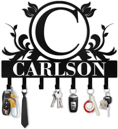 Custom Metal Key Holders, Nature-Inspired Wall Decor for Home Organization, Personalized Key Storage-MetalsignX