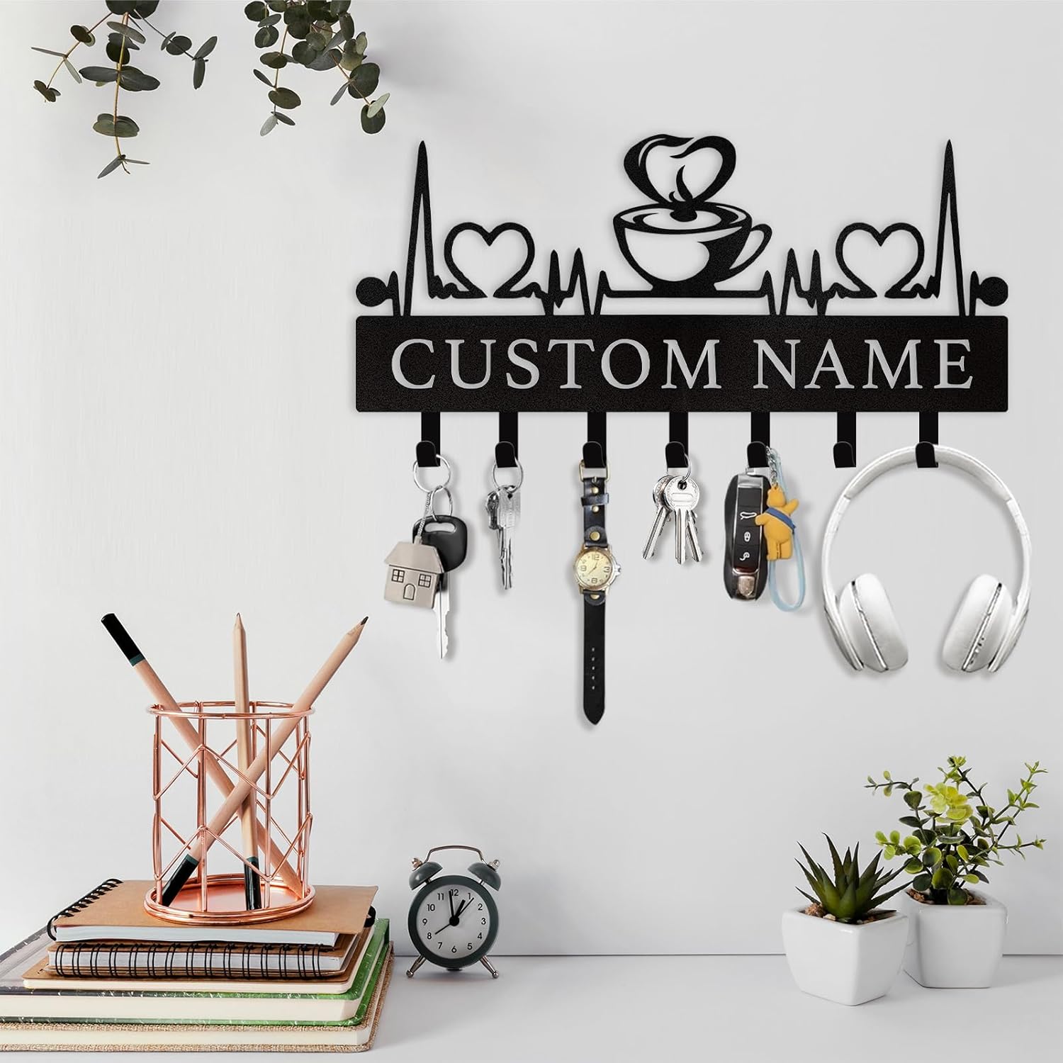 Personalized Key Holder on Wall, Custom Key Hanger Wall Mount with Name-MetalsignX