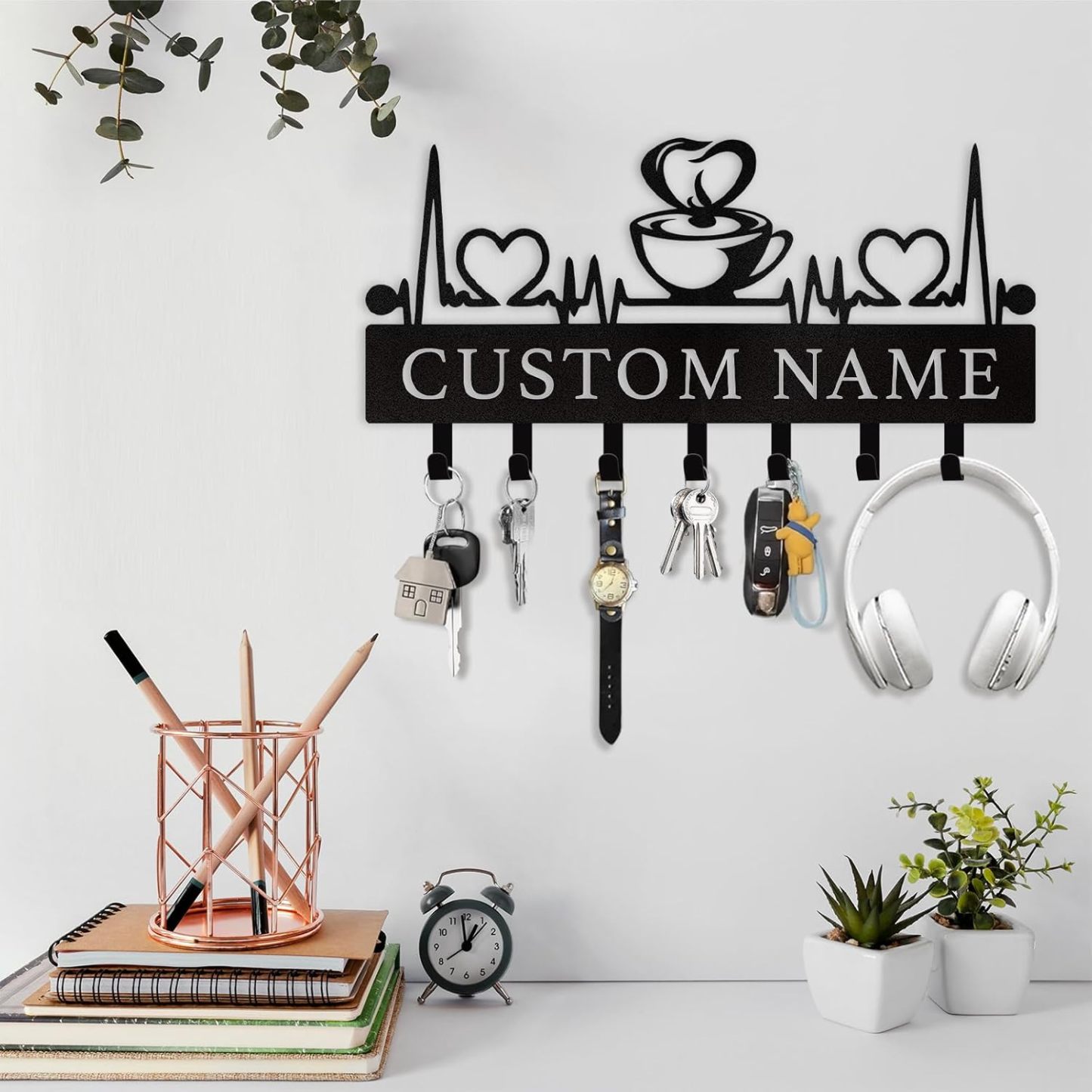 Personalized Key Holder on Wall, Custom Key Hanger Wall Mount with Name-MetalsignX