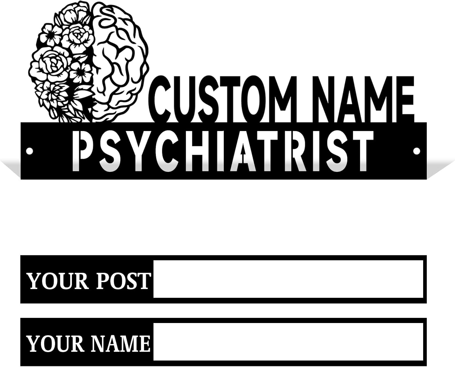  Custom Family Name Plate for Desk, Metal Sign Name Tags, Personalized Desk Accessories-MetalsignX