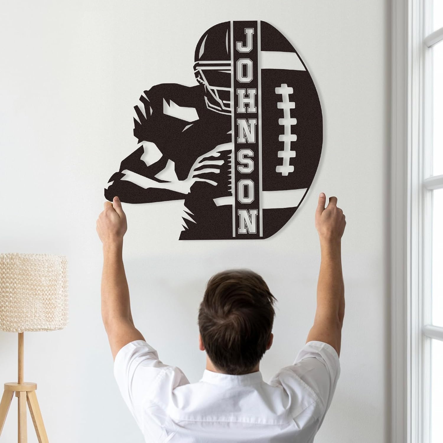 Personalized Football Metal Sign, Metal Signs Customized, Custom Ball Football Metal Wall Art, Custom Signs Outdoor Metal, Custom Name Sign Football Room Decor for Boys