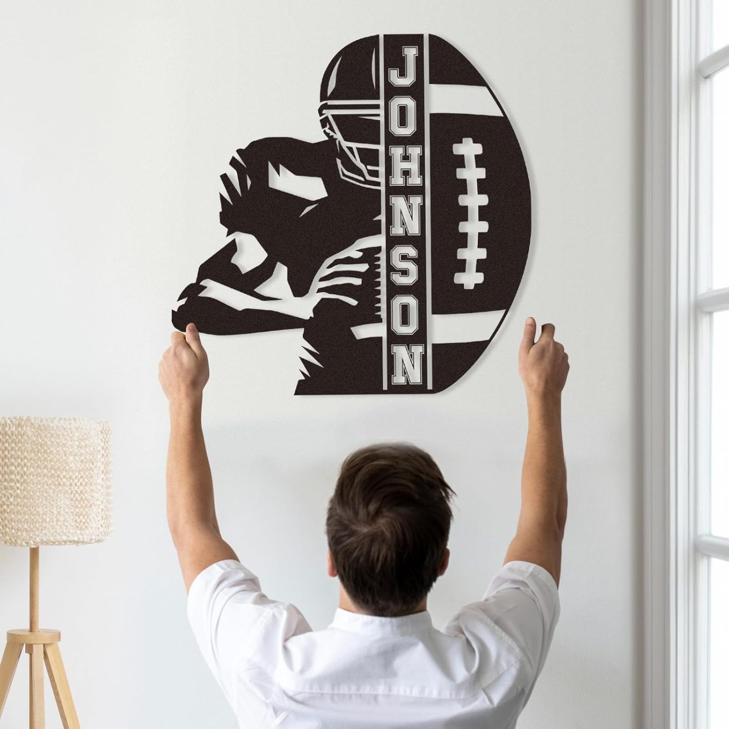 Personalized Football Metal Sign, Metal Signs Customized, Custom Ball Football Metal Wall Art, Custom Signs Outdoor Metal, Custom Name Sign Football Room Decor for Boys