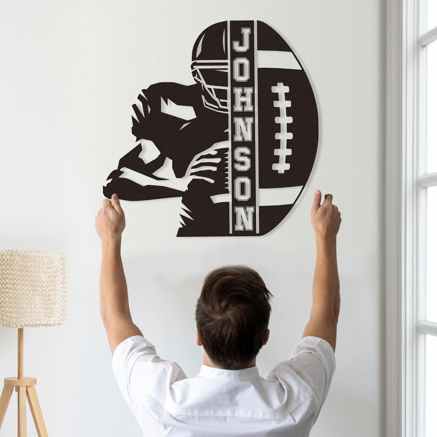 Personalized Football Metal Sign, Metal Signs Customized, Custom Ball Football Metal Wall Art, Custom Signs Outdoor Metal, Custom Name Sign Football Room Decor for Boys