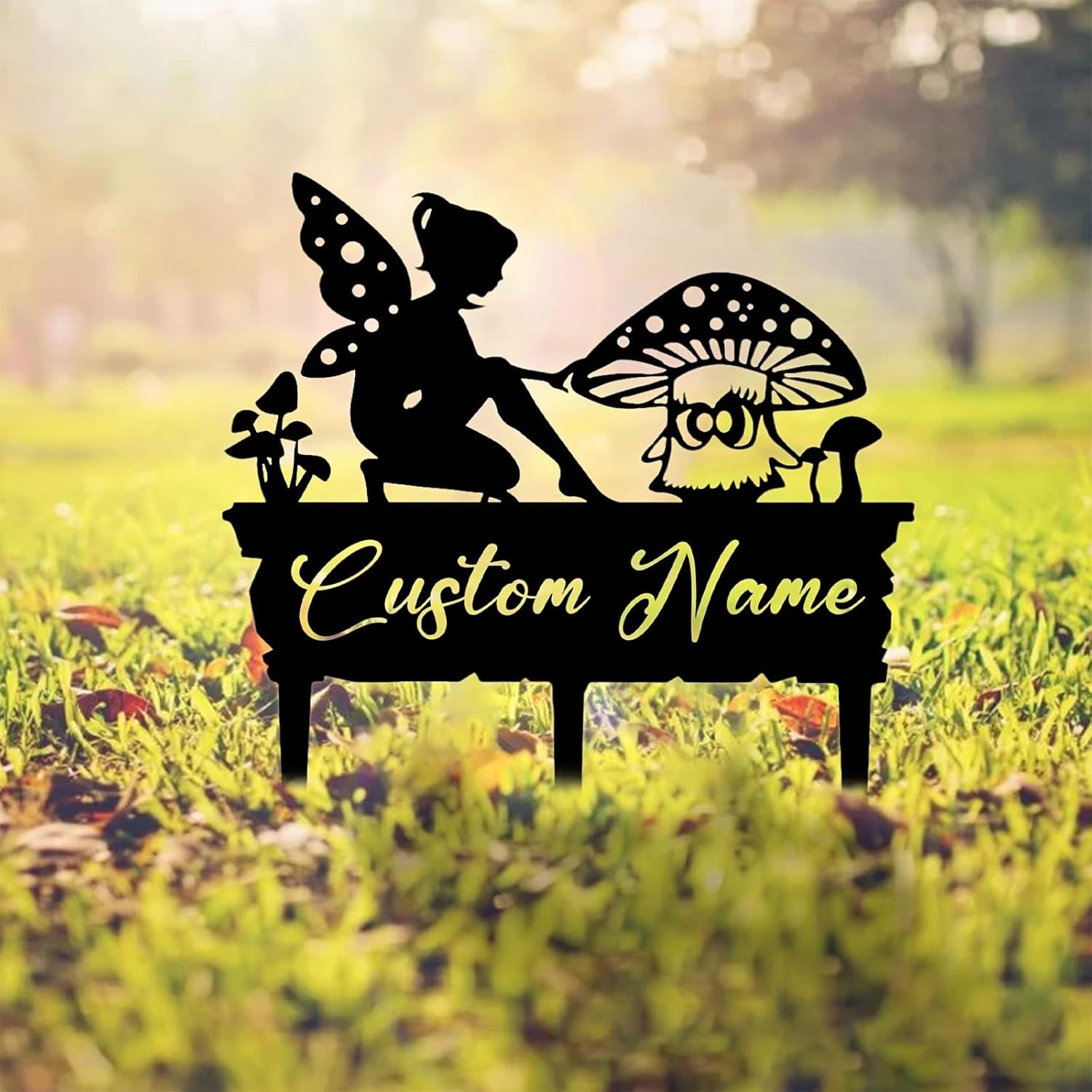 Handcrafted Fairy Garden Stake , Rustic Metal Sign for Magical Yard Spaces-MetalsignX