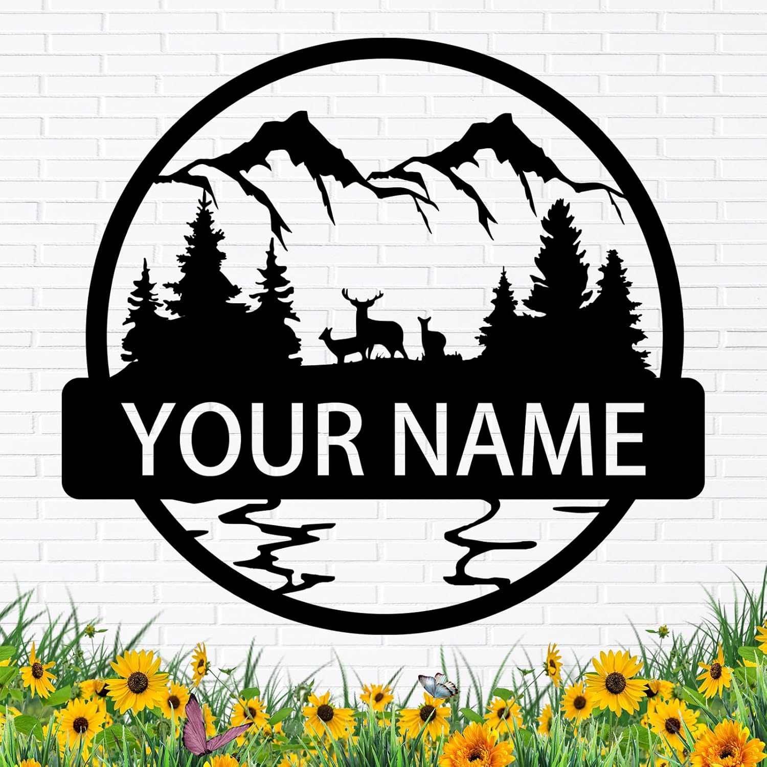Custom Signs Outdoor Metal, Mountain Design, Personalized Camping Gifts-MetalsignX