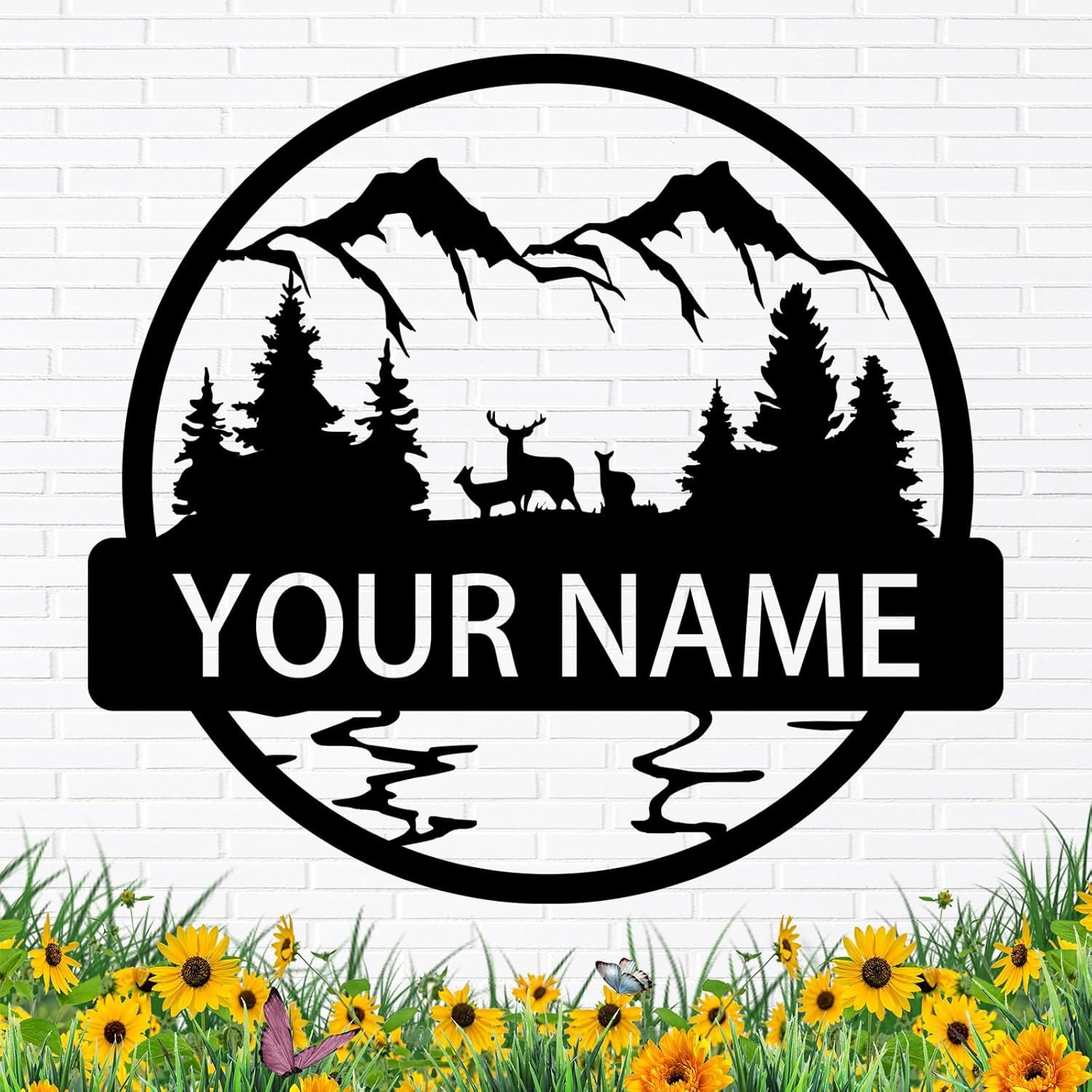 Custom Signs Outdoor Metal, Mountain Design, Personalized Camping Gifts-MetalsignX