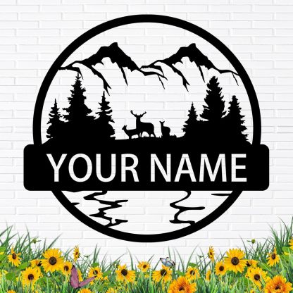 Custom Signs Outdoor Metal, Mountain Design, Personalized Camping Gifts-MetalsignX