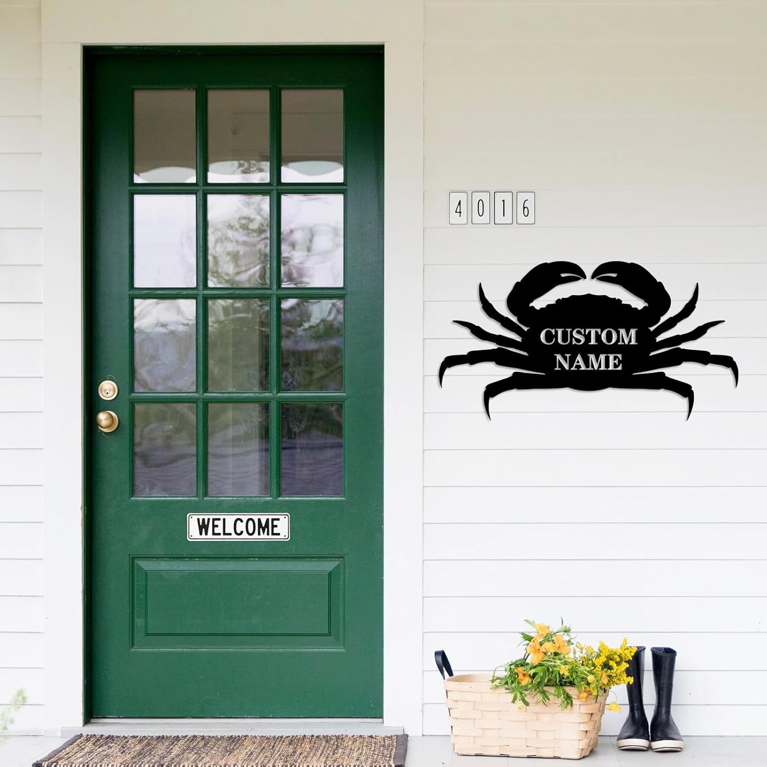 Personalized Beach Metal Sign, Custom Flamingo Metal Name Sign-MetalsignX