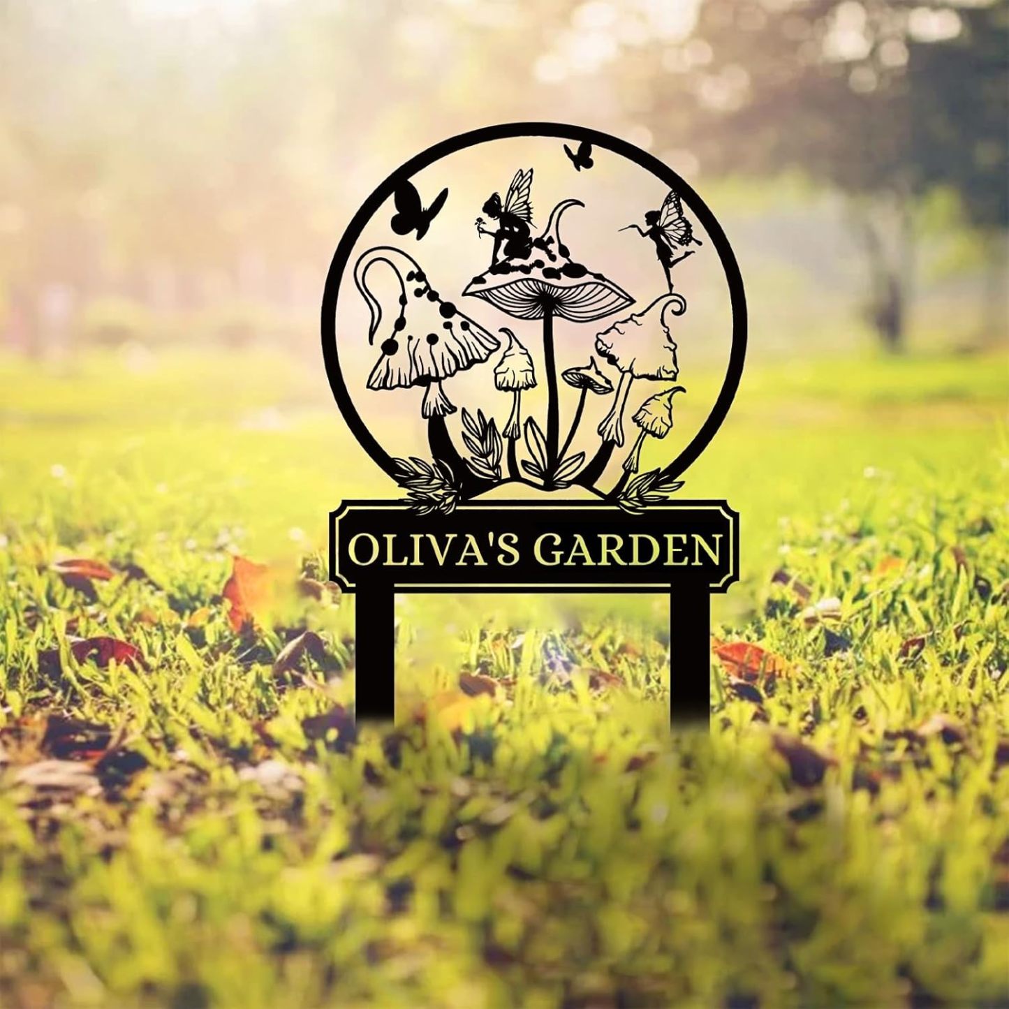 Handcrafted Fairy Garden Stake , Rustic Metal Sign for Magical Yard Spaces-MetalsignX