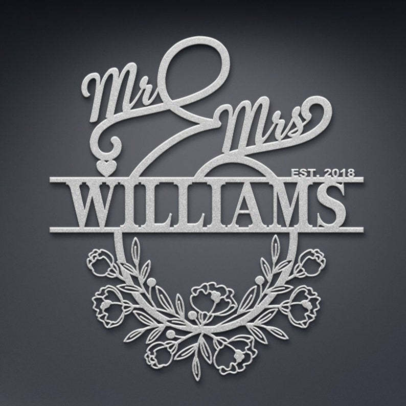 Personalized Mr And Mrs Metal Sign Customizable Family Name For Wall Decor Gift-MetalsignX