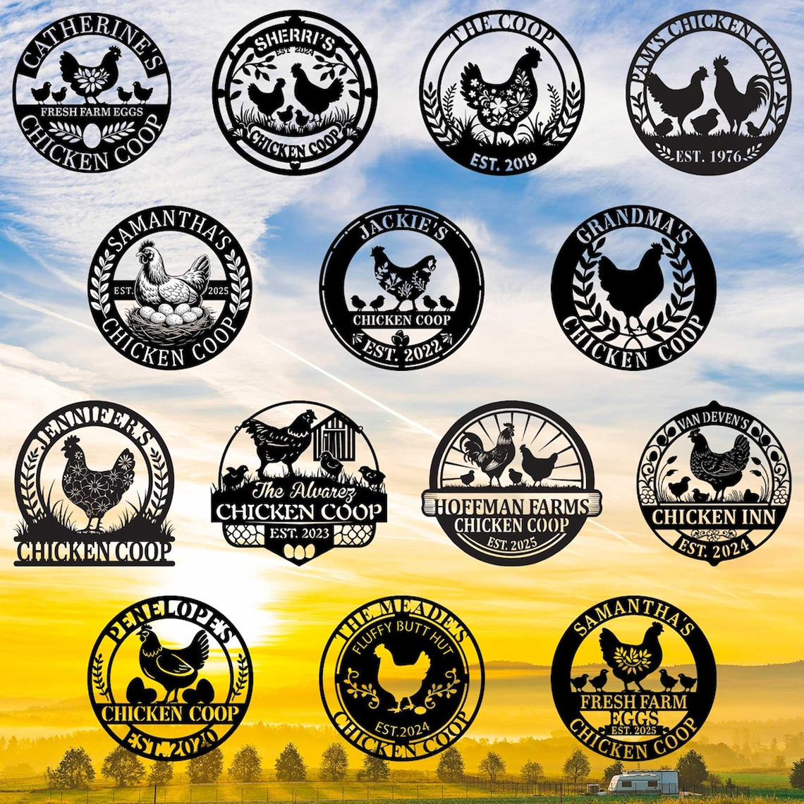 Custom Chicken Coop Sign,Chicken Coop Name Sign,Farm Chicken Coop Wall Sign,Hen House Metal Decor, Hen House Decor,Chicken Lover Gift