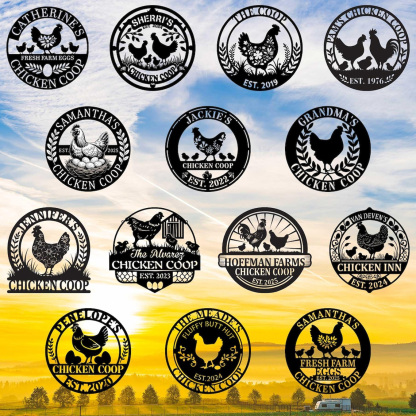 Custom Chicken Coop Sign,Chicken Coop Name Sign,Farm Chicken Coop Wall Sign,Hen House Metal Decor, Hen House Decor,Chicken Lover Gift