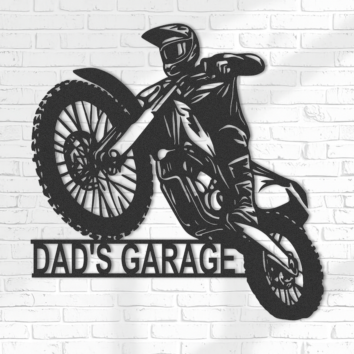 Custom Dirt Bike Metal Sign, Personalized Motocross Biker Name Sign, Motorcycle Biker Gifts for Dad Husband