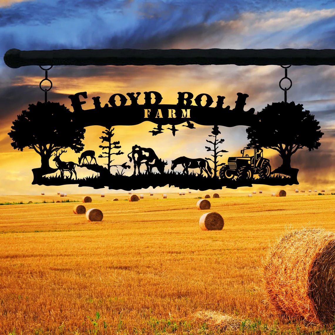 Personalized Ranch House Metal Sign, Custom Farmhouse Unique Metal Name, Ranch Name Metal Sign