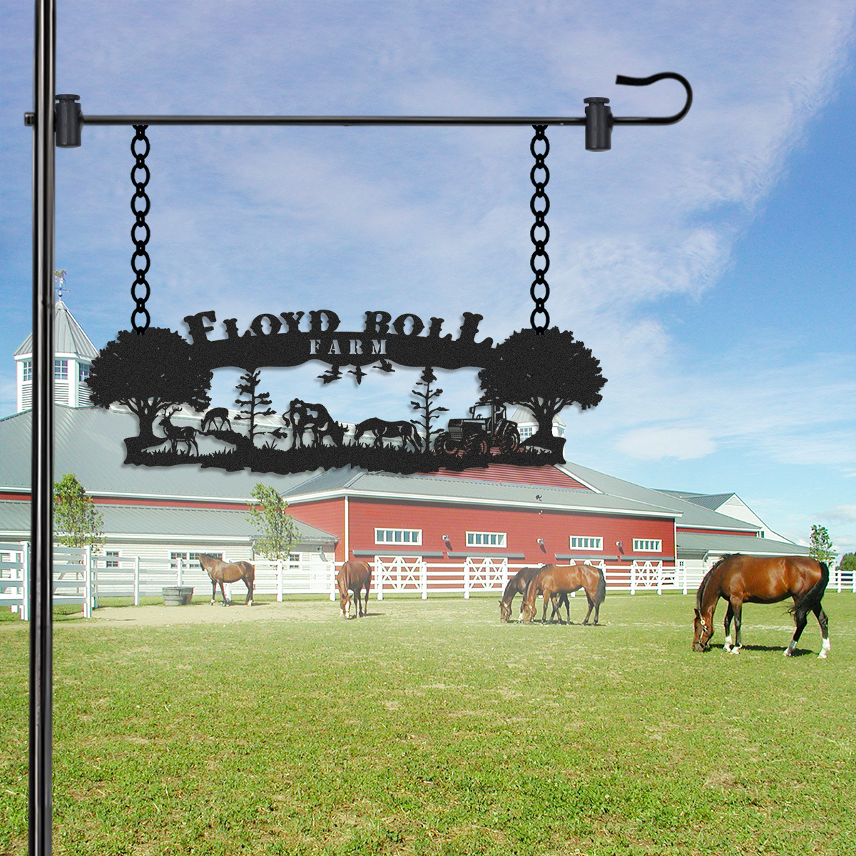 Personalized Ranch House Metal Sign, Custom Farmhouse Unique Metal Name, Ranch Name Metal Sign