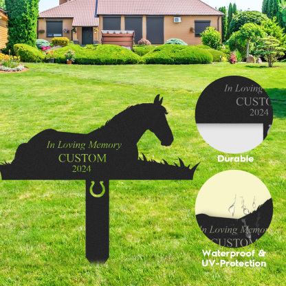 Personalized Memorial Garden Stakes, In Loving Memory of Horse Grave Marker, Horse Memorial Gifts, Horse Loss