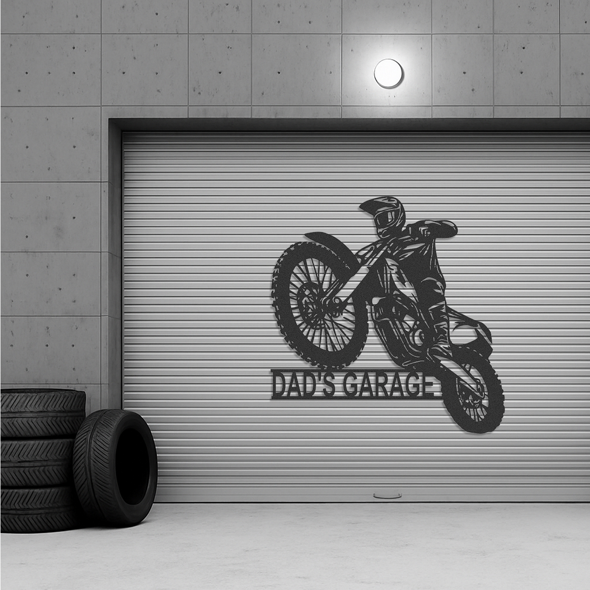 Custom Dirt Bike Metal Sign, Personalized Motocross Biker Name Sign, Motorcycle Biker Gifts for Dad Husband