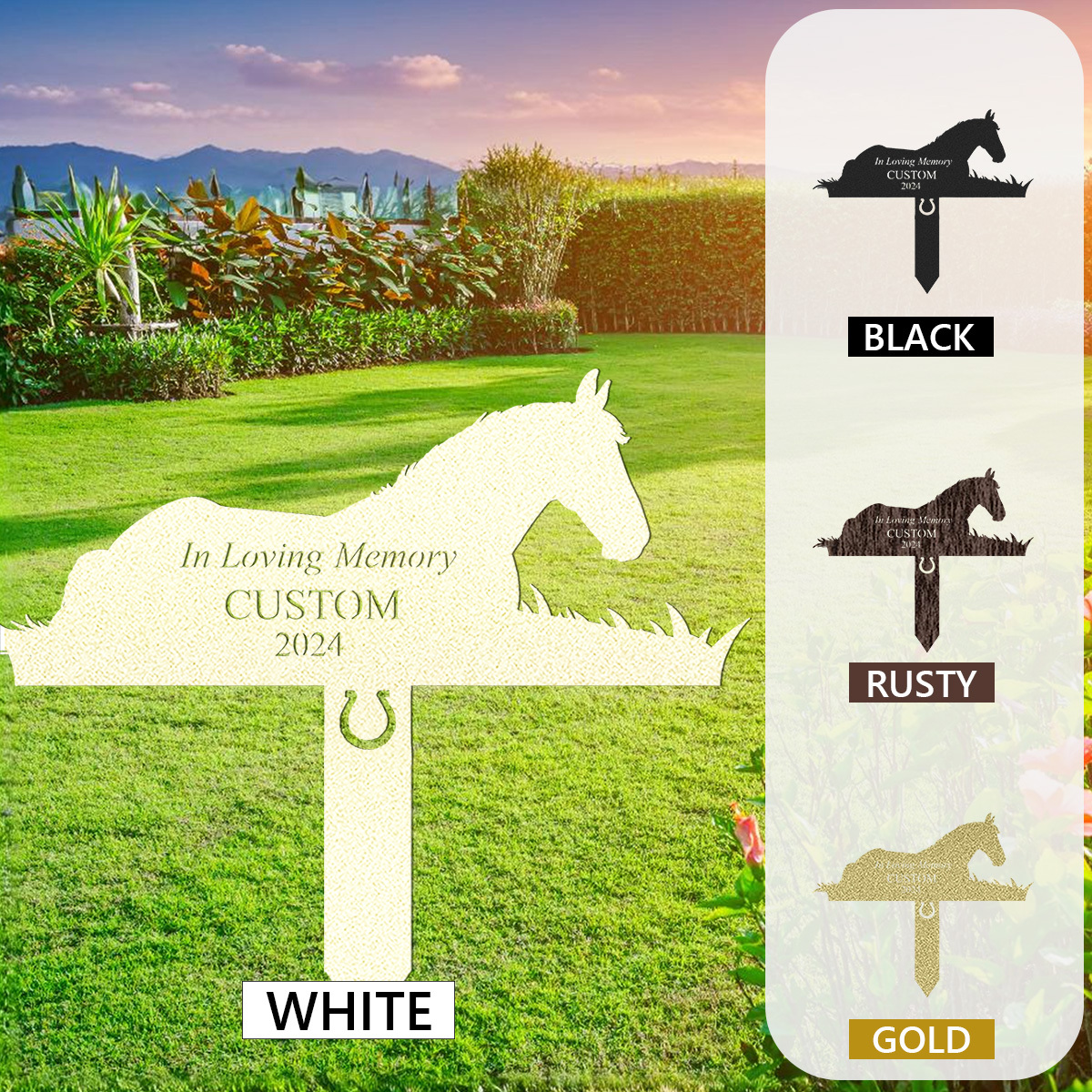 Personalized Memorial Garden Stakes, In Loving Memory of Horse Grave Marker, Horse Memorial Gifts, Horse Loss