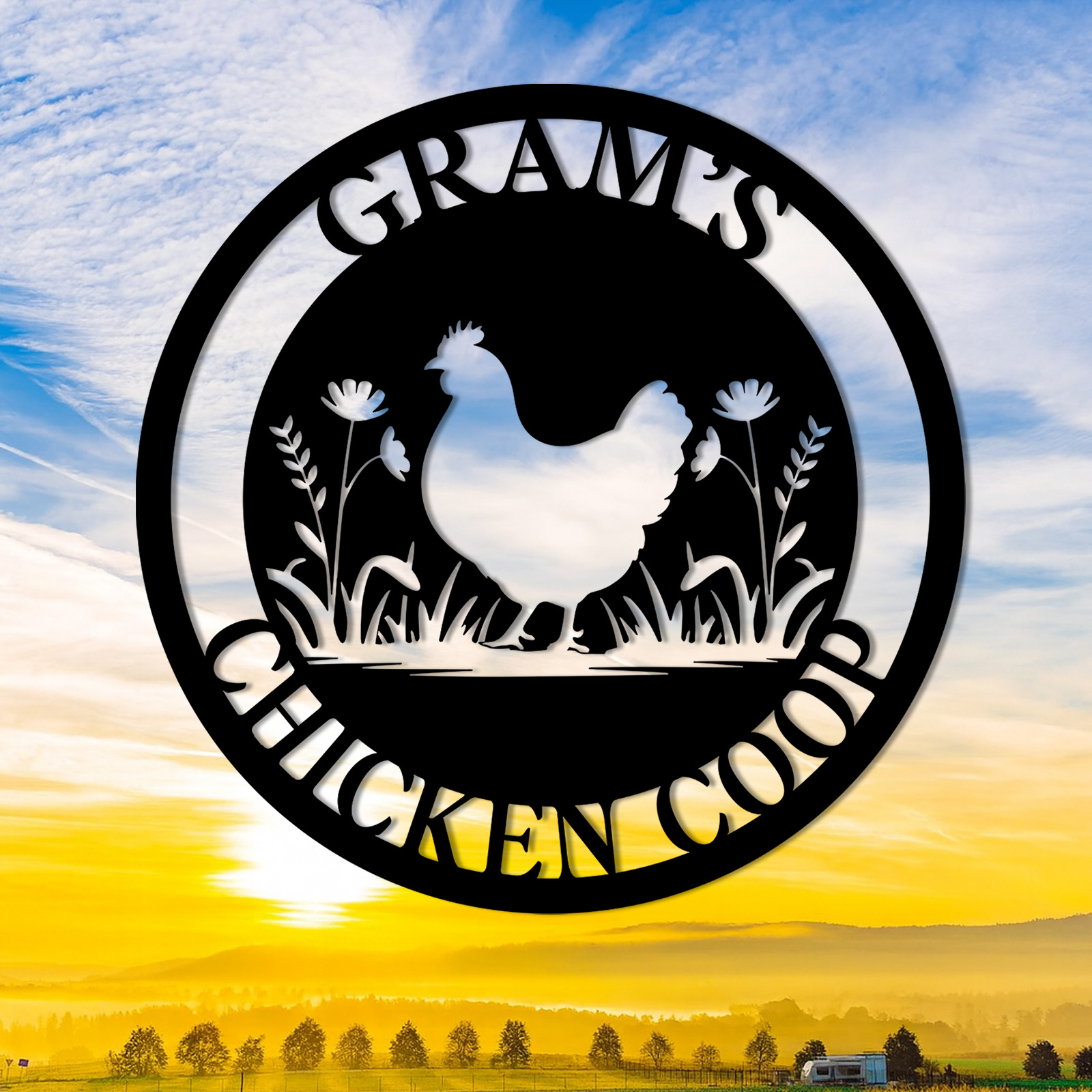 Custom Chicken Coop Sign,Chicken Coop Name Sign,Farm Chicken Coop Wall Sign,Hen House Metal Decor, Hen House Decor,Chicken Lover Gift