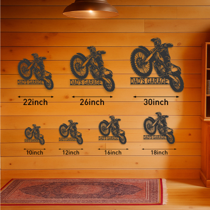 Custom Dirt Bike Metal Sign, Personalized Motocross Biker Name Sign, Motorcycle Biker Gifts for Dad Husband