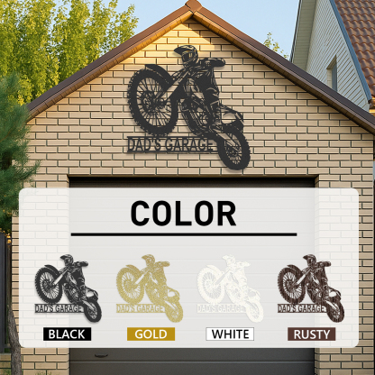 Custom Dirt Bike Metal Sign, Personalized Motocross Biker Name Sign, Motorcycle Biker Gifts for Dad Husband