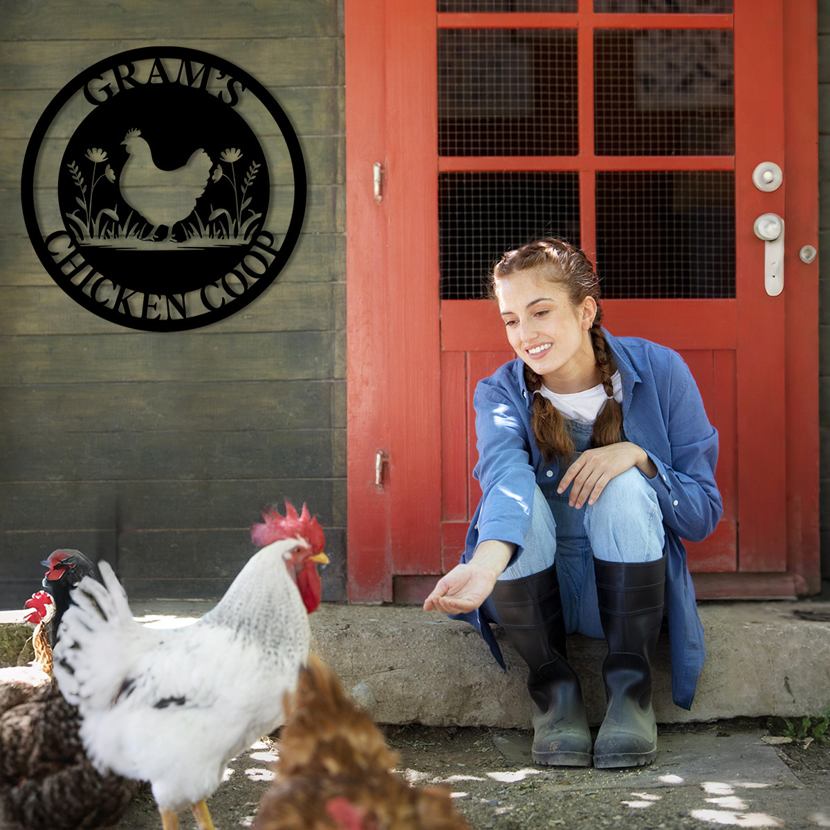 Custom Chicken Coop Sign,Chicken Coop Name Sign,Farm Chicken Coop Wall Sign,Hen House Metal Decor, Hen House Decor,Chicken Lover Gift