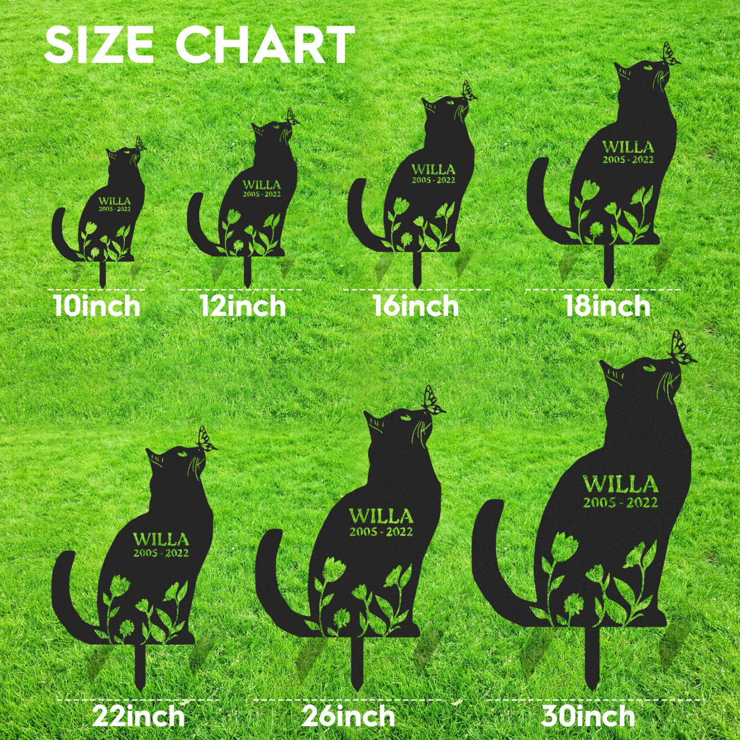 Personalized Garden Stake, Garden Decor, Yard Art, Gift for Her, Cat Loss, Sympathy Gift