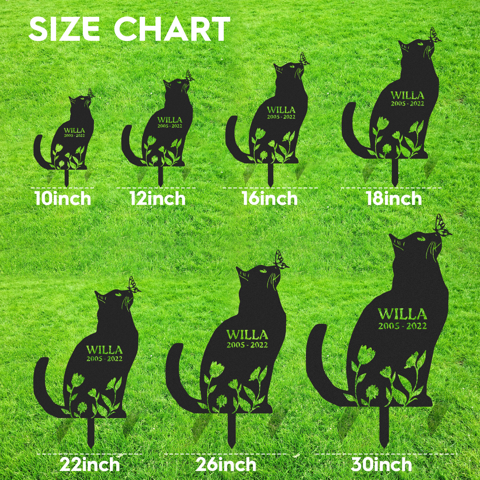 Personalized Garden Stake, Garden Decor, Yard Art, Gift for Her, Cat Loss, Sympathy Gift