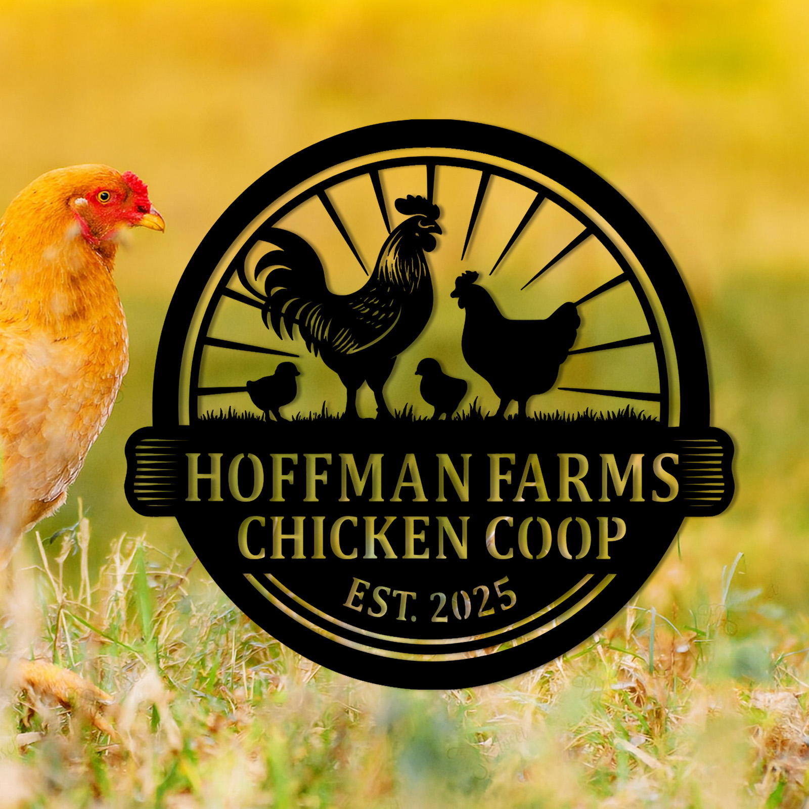 Custom Chicken Coop Sign,Chicken Coop Name Sign,Farm Chicken Coop Wall Sign,Hen House Metal Decor, Hen House Decor,Chicken Lover Gift