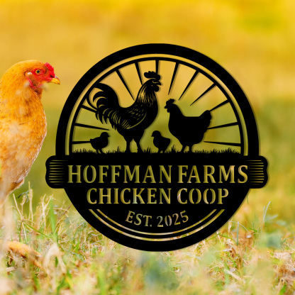 Custom Chicken Coop Sign,Chicken Coop Name Sign,Farm Chicken Coop Wall Sign,Hen House Metal Decor, Hen House Decor,Chicken Lover Gift