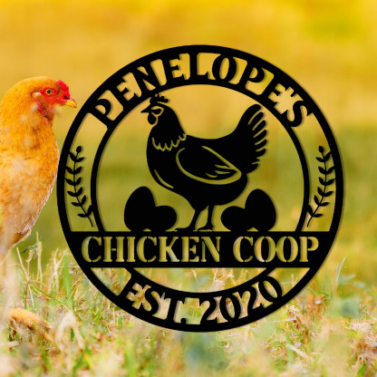 Custom Chicken Coop Sign,Chicken Coop Name Sign,Farm Chicken Coop Wall Sign,Hen House Metal Decor, Hen House Decor,Chicken Lover Gift