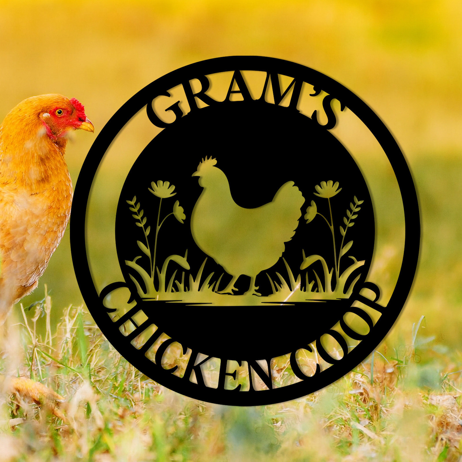 Custom Chicken Coop Sign,Chicken Coop Name Sign,Farm Chicken Coop Wall Sign,Hen House Metal Decor, Hen House Decor,Chicken Lover Gift